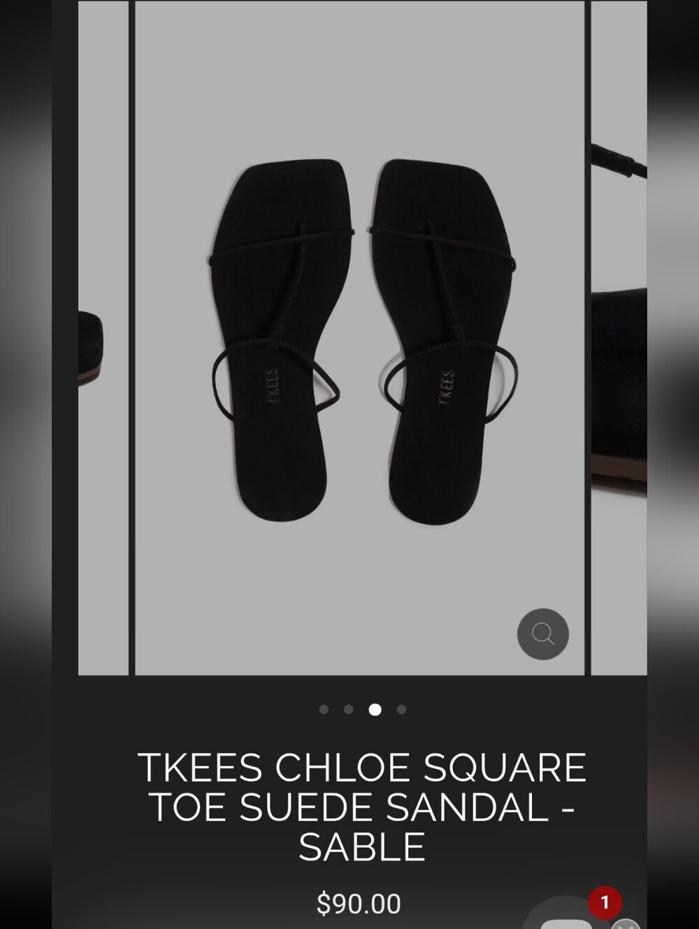 TKEES Chloe Square Toe Suede Sandal - Sable